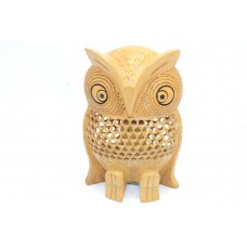 Handicraft Wooden Owl Figure Home Decorative Gift Item